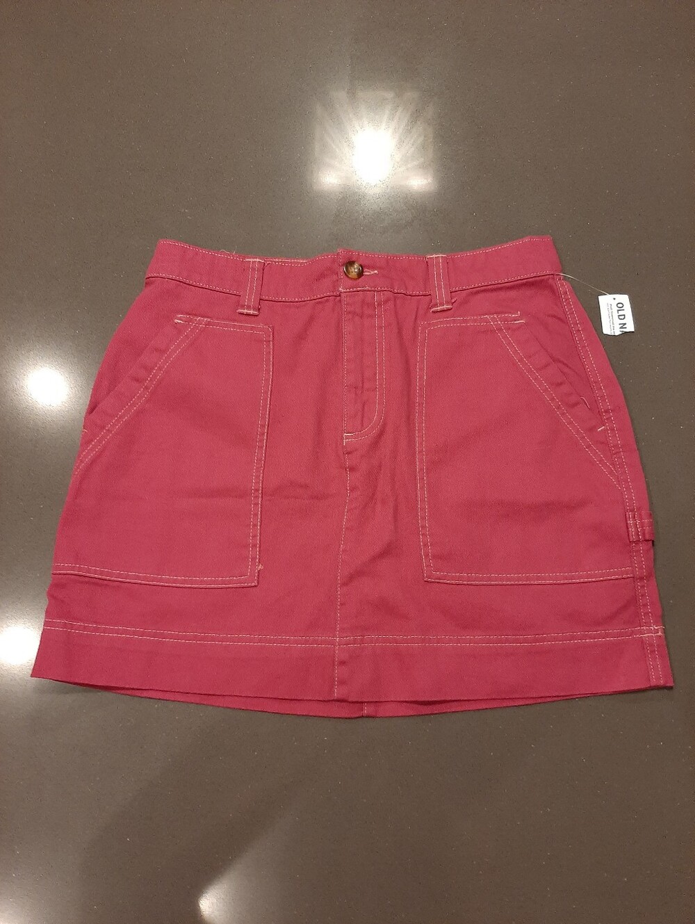 Old Navy Pink Utility Carpenter Mini Skirt Size 6 100% Cotton